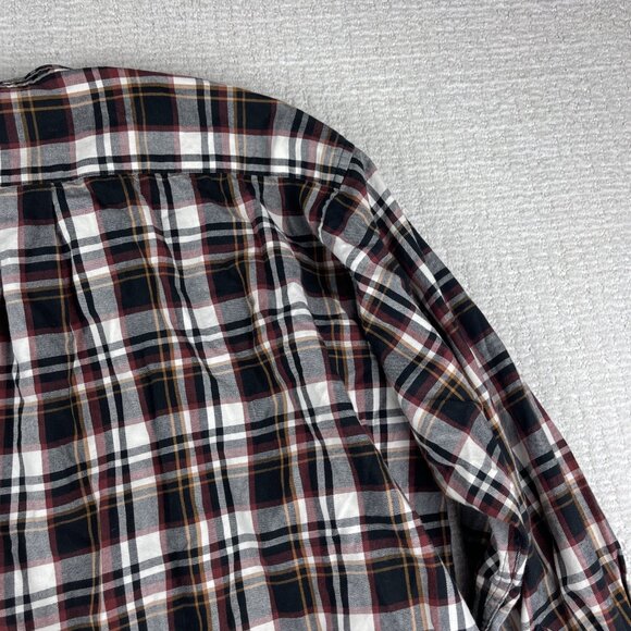 Viyella Shirt Men XL Red & Black Plaid Wool Blend Lumberjack Flannel Made Canada - Picture 15 of 16